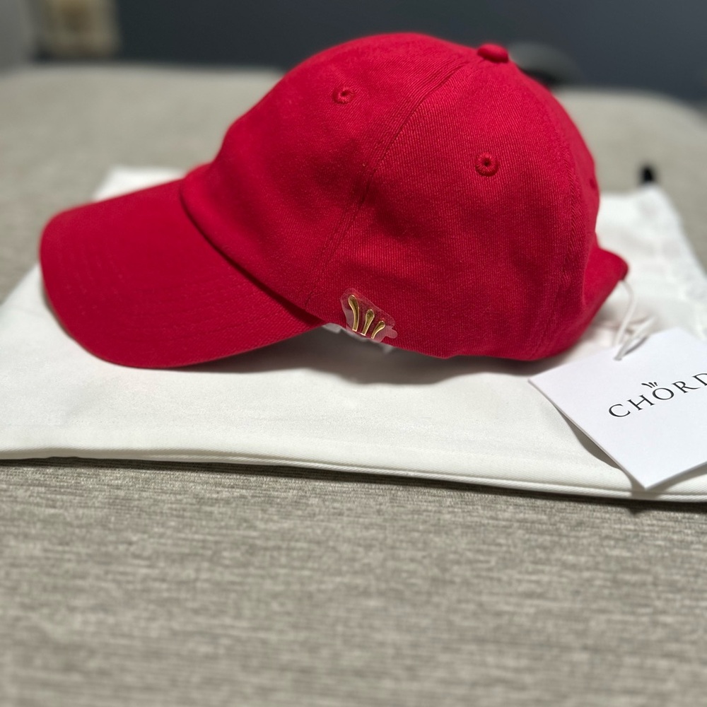Chord Vibrant Red Cap with Brown Accent - NWT never tried on